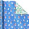 Reversible Christmas Wrapping Paper for Kids (3 Rolls: 120 Sq. Ft. Total) Snowmen, Stripes, Trees, Skiing Santa, Zebras, Hedgehogs, Penguins